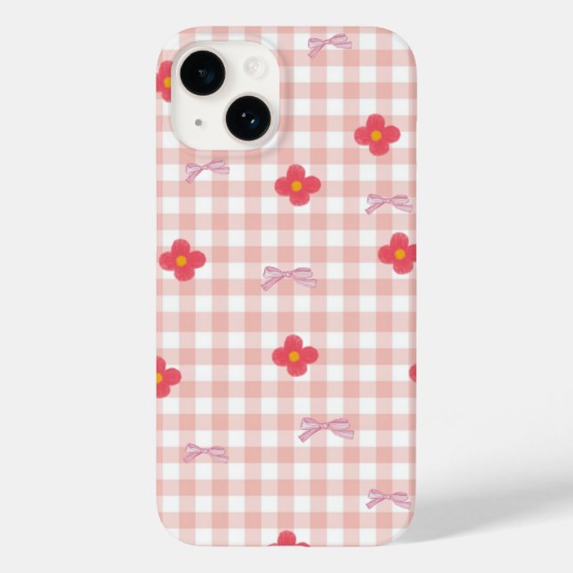 Elegante capa de telefone floral rosa (Verso)