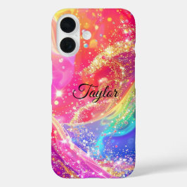 Elegante Capa Personalizada Arco-íris Glam & Glitt