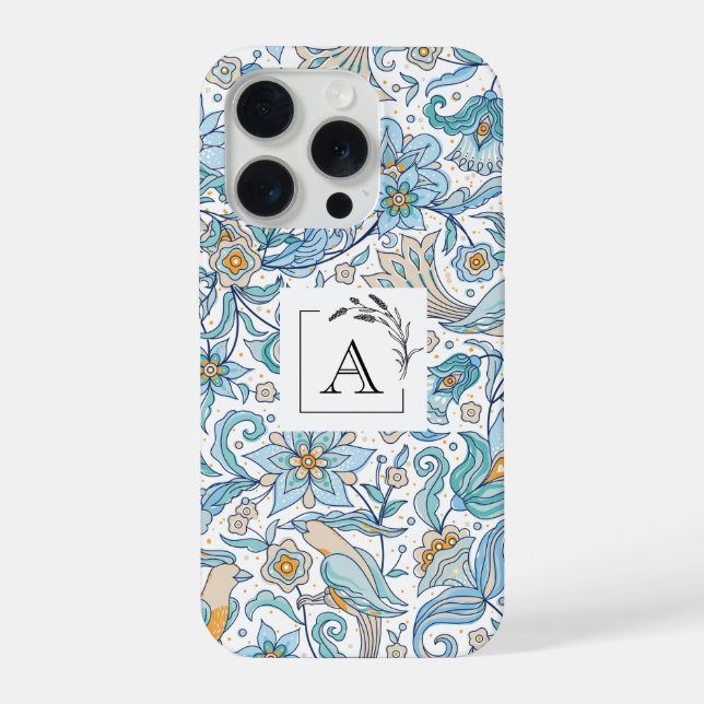 Elegante Capinha de Floral Arabesco para iPhone 15 (Verso)