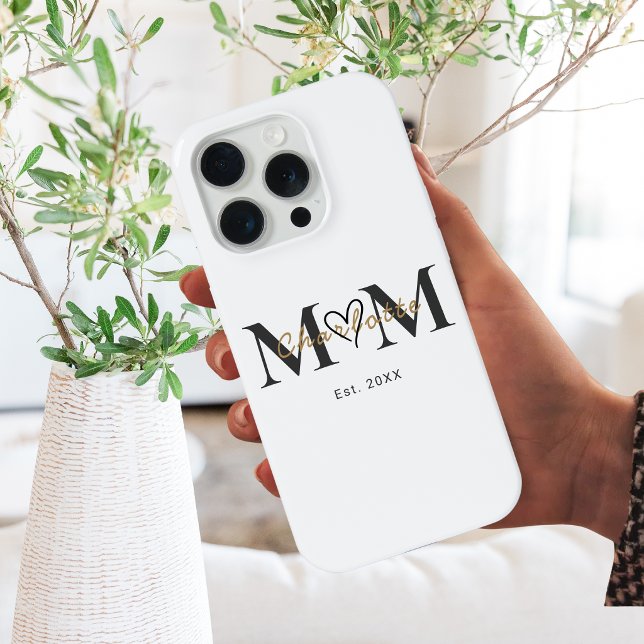 Elegante Capinha de Telefone com Nome da Mãe Ano d (Criador carregado)