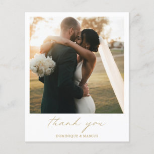 Elegante Carta de Agradecimento de Casamento em Ou
