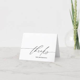 Elegante Carta de Agradecimento de Casamento Preto