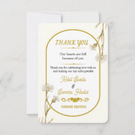 Elegante Cartão de Agradecimento de Casamento Botâ