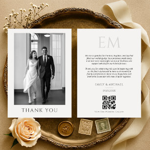 Elegante Cartão de Agradecimento de Casamento com