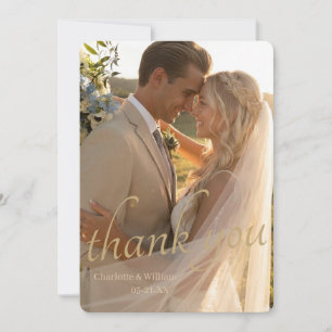 Elegante Cartão de Agradecimento de Casamento com 