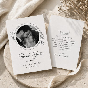 Elegante Cartão de Agradecimento de Casamento em C
