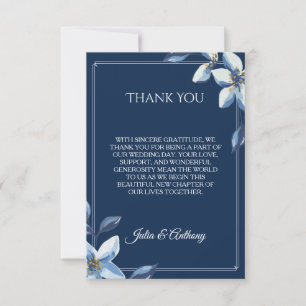 Elegante Cartão de Agradecimento de Casamento Flor