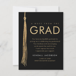 Elegante Cartão de Agradecimento de Graduação Pers