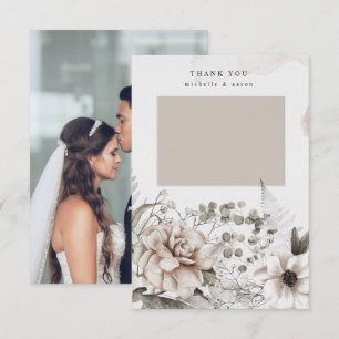 elegante cartão de agradecimento fotográfico flora