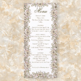 Elegante cartão de menu de casamento com moldura b