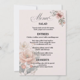 Elegante Cartão de Menu de Casamento Floral Person