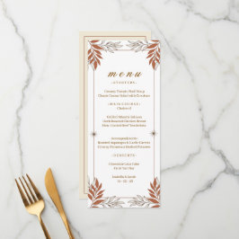 Elegante cartão de menu de jantar com arte botânic