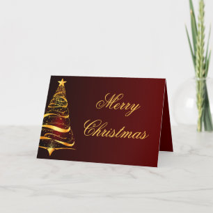 Elegante cartão de Natal minimalista com árvore em