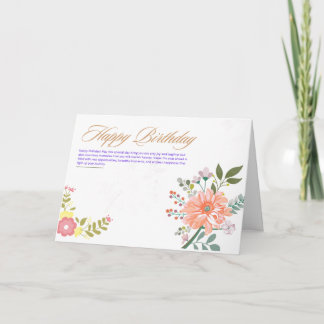 Elegante Cartão de Parabéns Floral em Aquarela