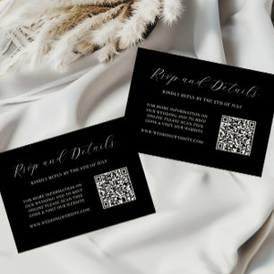 Elegante Cartão de Resposta de Casamento com Códig