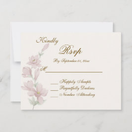 Elegante Cartão de Resposta de Casamento Floral Ro