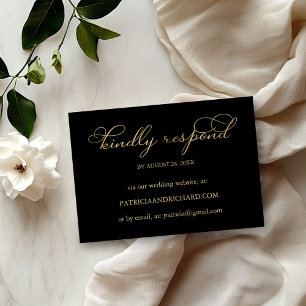 Elegante Cartão de RSVP de Casamento Online com Le