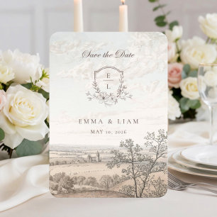 Elegante cartão de 'save the date' de casamento em