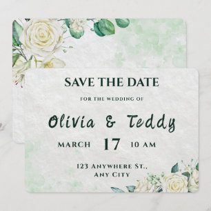 Elegante Cartão de Save the Date de Casamento Orgâ