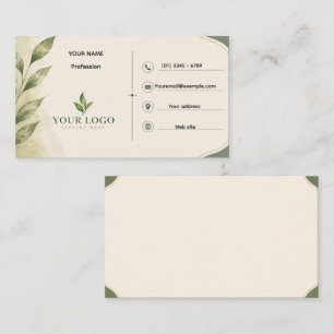 Elegante Cartão de Visita Botânico Minimalista