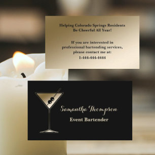 Elegante Cartão de visita de barman de eventos Do
