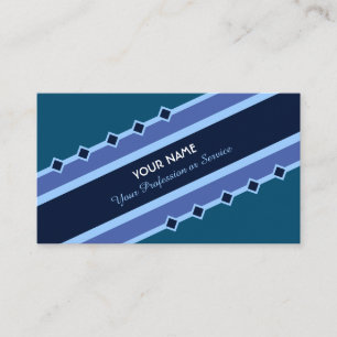Elegante cartão de visita de listras azul
