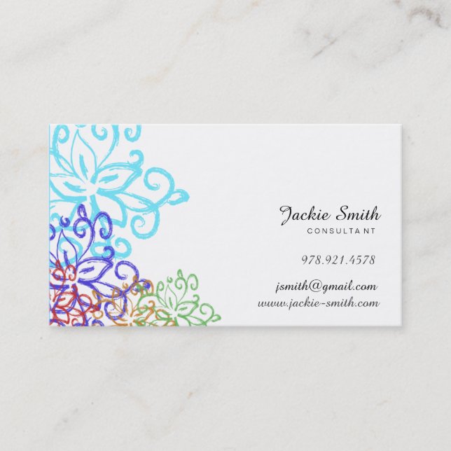 Elegante, cartão de visita modelado floral do (Frente)