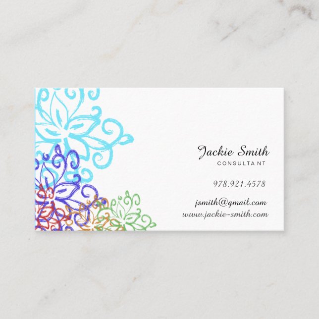 Elegante, cartão de visita modelado floral do (Frente)