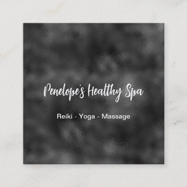 Elegante Cartão de visita preto e branco quadrado (Frente)