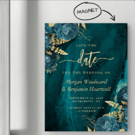 Elegante cartão magnético de casamento floral em a