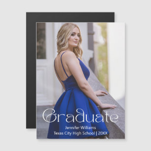 elegante cartão magnético de formatura com foto si