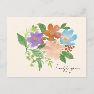 elegante cartão postal “Eu Sinto Saudades”