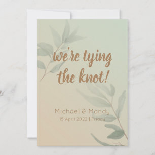 Elegante cartão verde pastel Save the Date