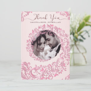 Elegante Cartões de agradecimentos de Casamento de