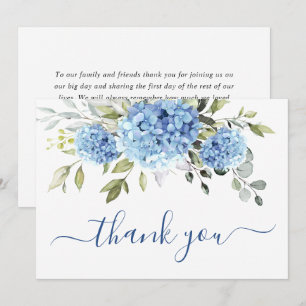 Elegante Cartões de agradecimentos de Hydrangea Eu