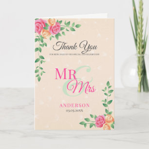 Elegante Cartões de agradecimentos Floral Colorid