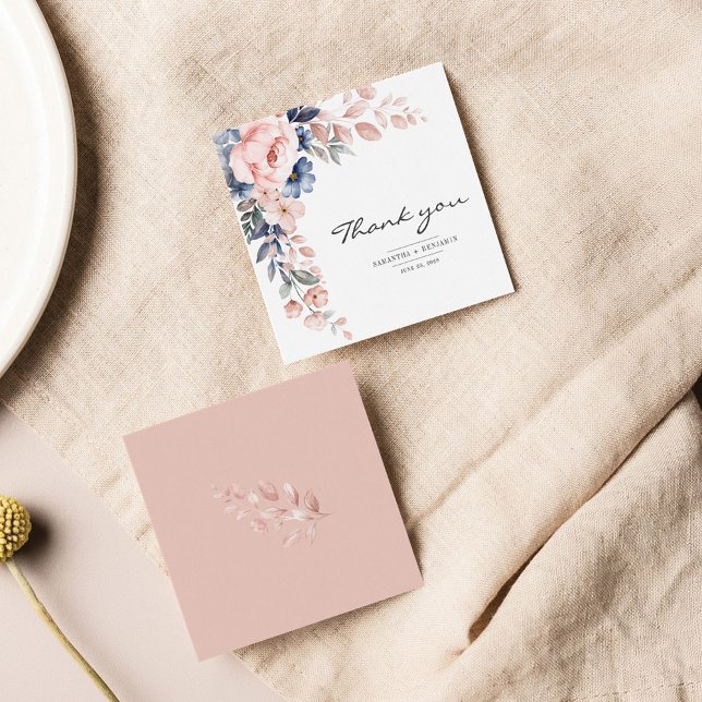 Elegante Cartões de agradecimentos Floral Cor de Á (Criador carregado)