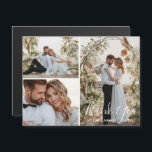 elegante casamento 3 fotos colagem obrigado seu im<br><div class="desc">fotos por freepik.com elegante script moderno casamento três fotos obrigado colagem você cartão magnético</div>