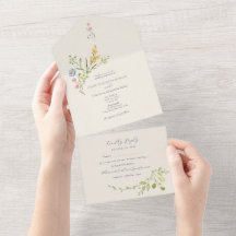 Elegante Casamento de Flores Silvestres em Aquarel