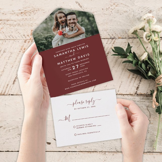Elegante Casamento de Fotografia com Caligrafia em (Criador carregado)