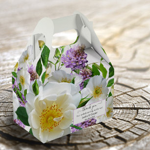 Elegante Casamento Floral Obrigado Caixa Favorável