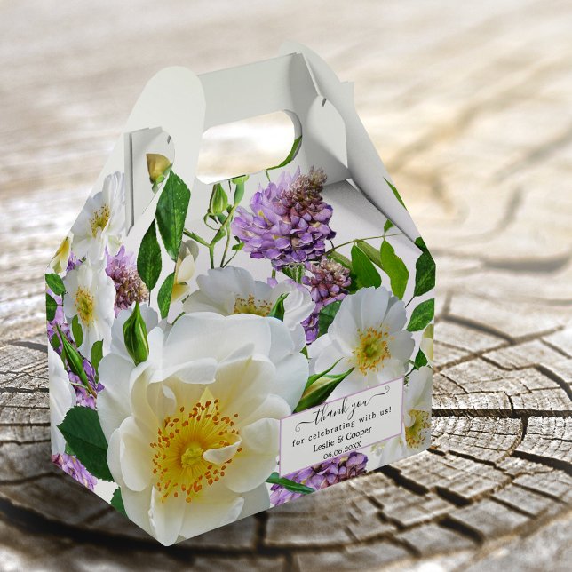 Elegante Casamento Floral Obrigado Caixa Favorável (Criador carregado)