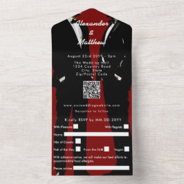 Elegante Casamento Gay Moderno Vermelho Burgundy