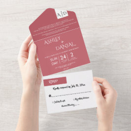 Elegante Casamento Moderno Chic Script Rosa Minima