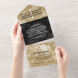 Elegante Celebração de 1º Papel de Aniversário de