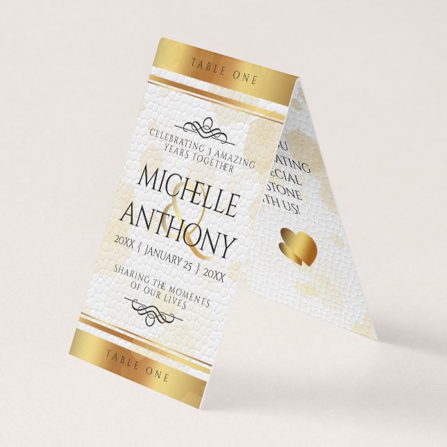 Elegante Celebração do 3º Aniversário de Couro (Frente)