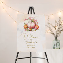 Elegante chá de fraldas de Abóbora de Aquarela