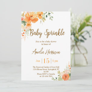 Elegante Chá de fraldas Floral Convite Baby Sprink