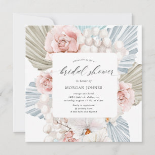 elegante Chá de panela floral boêmico azul de inve