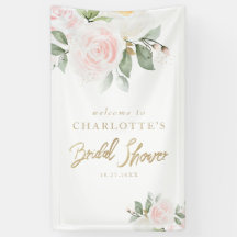 Elegante Chá de panela Floral Dourado Bem-vindo